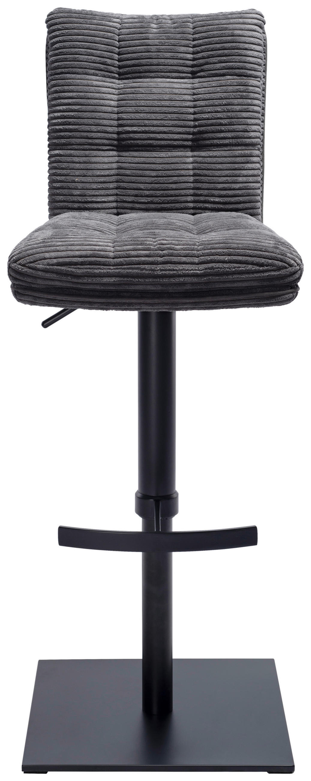 BARHOCKER in Metall, Textil Blaugrau  - Blaugrau/Schwarz, Design, Textil/Metall (43/90-116/57cm) - Stylife