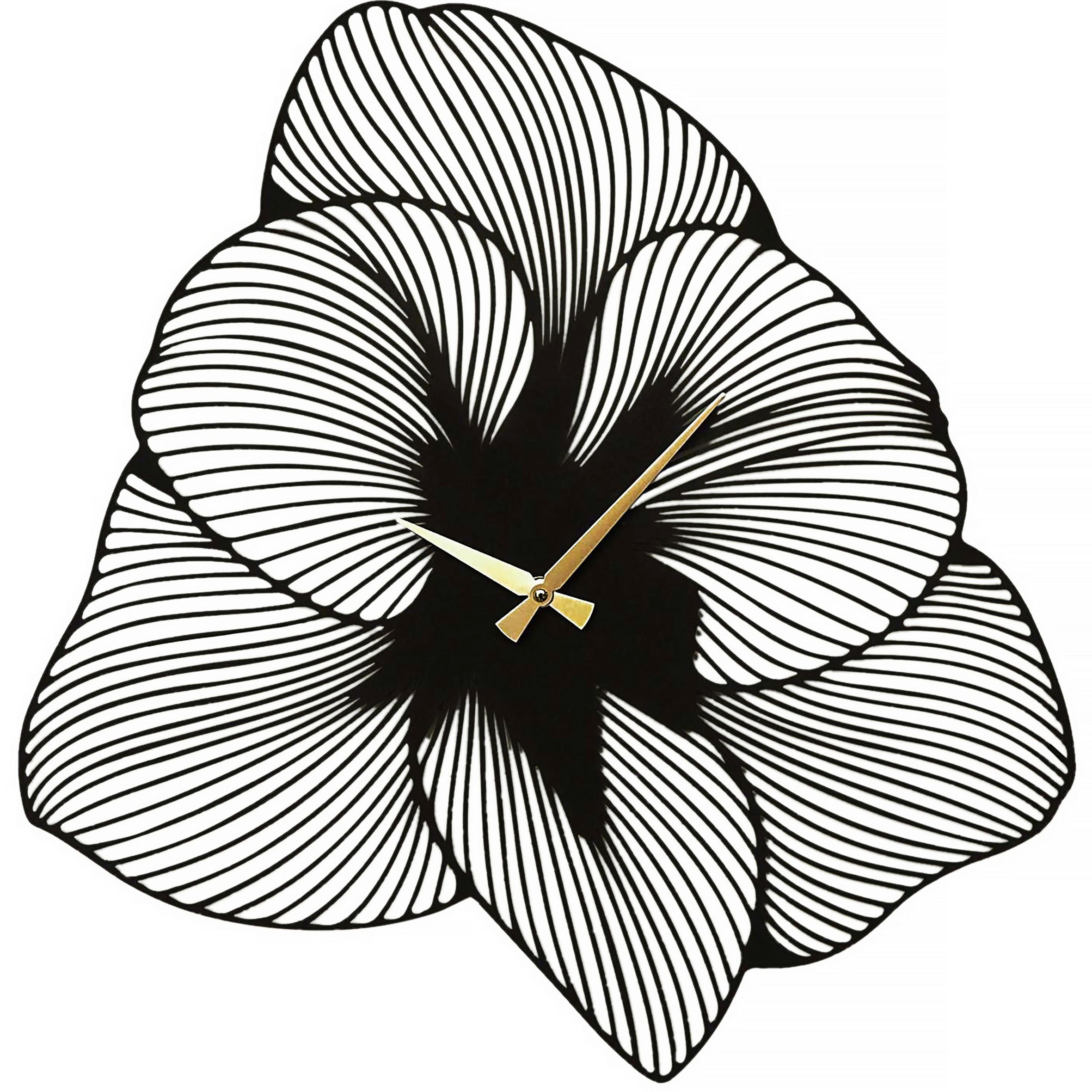 WANDUHR Schwarz 70/70/4 cm  - Schwarz, LIFESTYLE, Metall (70/70/4cm)