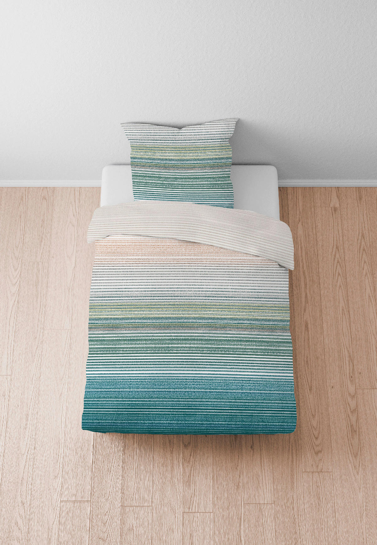 WENDEBETTWÄSCHE 2-teilig Satin, Flachgewebe 140/200 cm  - Hellblau, Basics, Textil (140/200cm) - Esposa