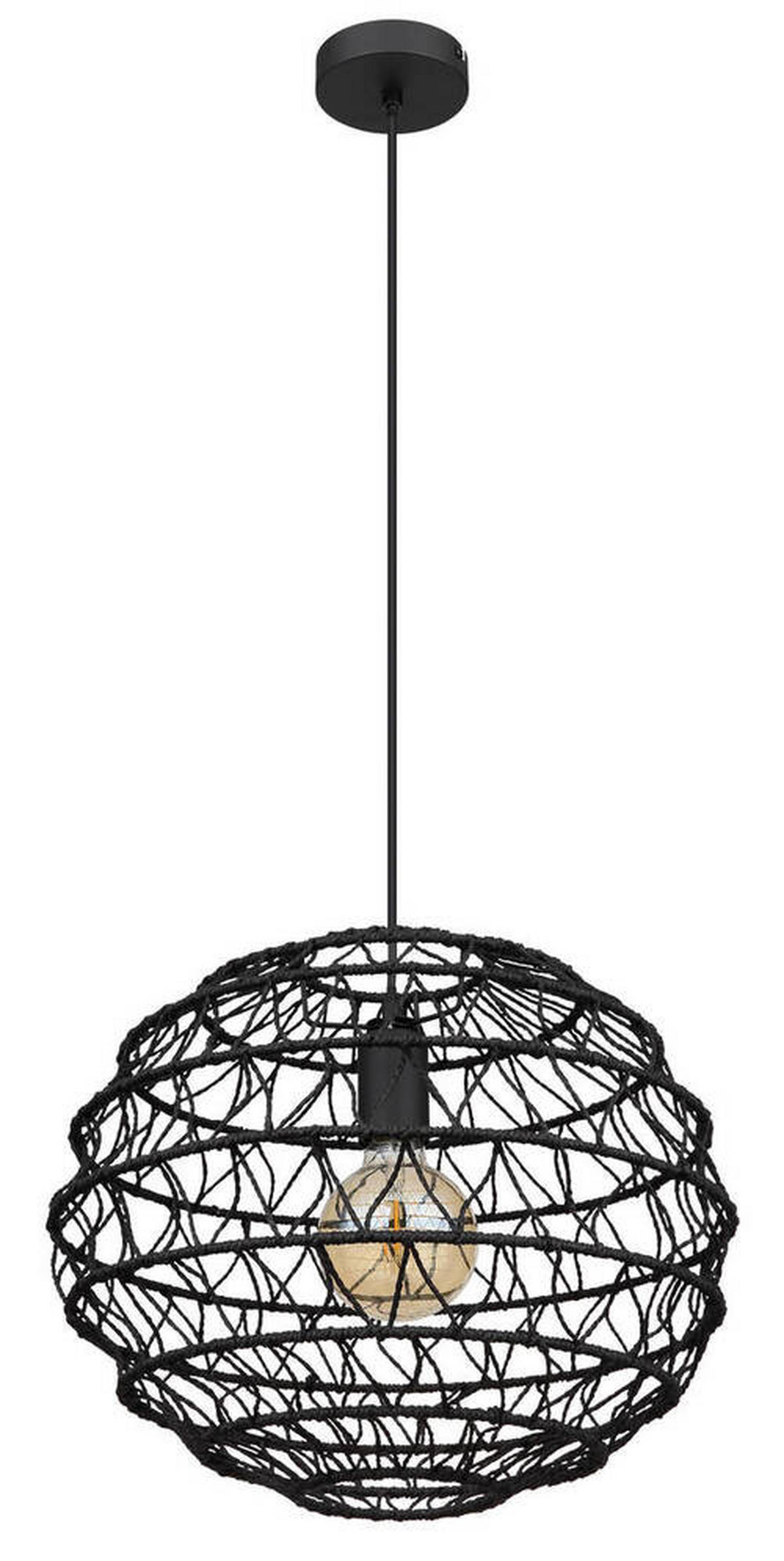 VISEČA SVETILKA        39/120 cm      E27 - črna, Natur, papir/kovina (39/120cm) - Globo