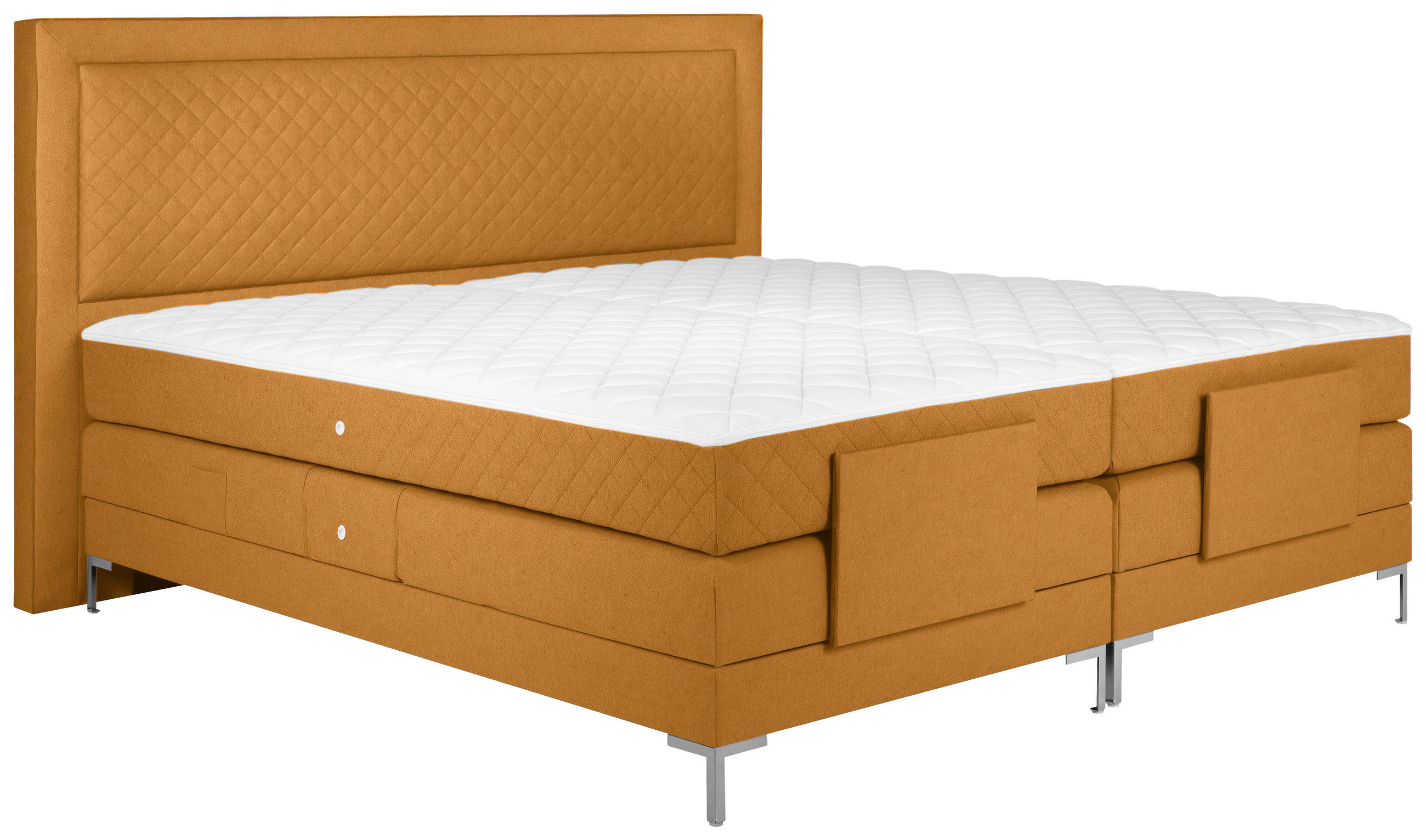 BOXSPRINGBETT 160/200 cm  in Orange  - Alufarben/Orange, Design, Textil/Metall (160/200cm) - Welnova