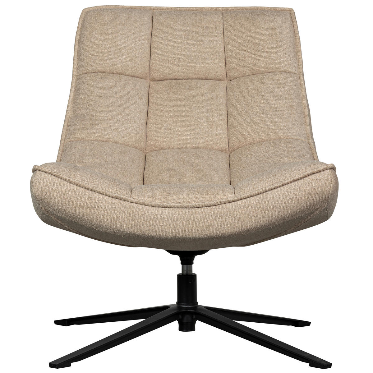 SESSEL in Webstoff Naturfarben  - Schwarz/Naturfarben, Design, Textil/Metall (74/84/86cm) - Livetastic