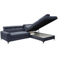 ECKSOFA in Struktur Dunkelblau  - Schwarz/Dunkelblau, MODERN, Textil/Metall (254/212cm) - Carryhome