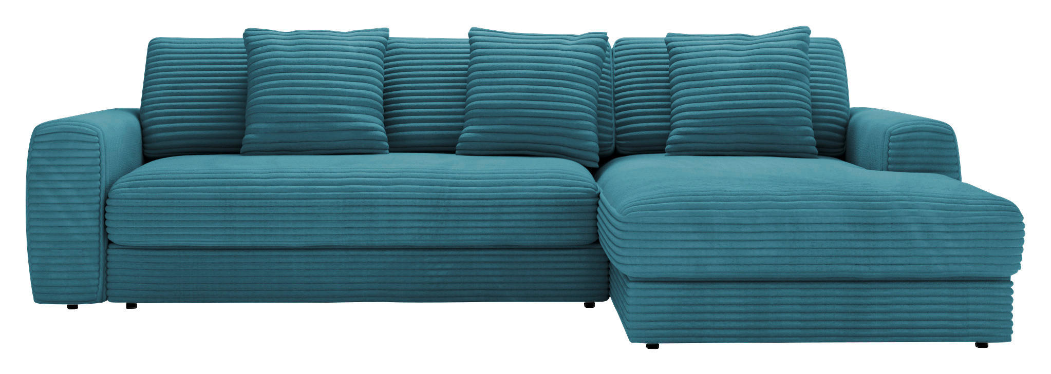 ECKSOFA Petrol Cord - Petrol/Schwarz, MODERN, Kunststoff/Textil (302/182cm) - Carryhome