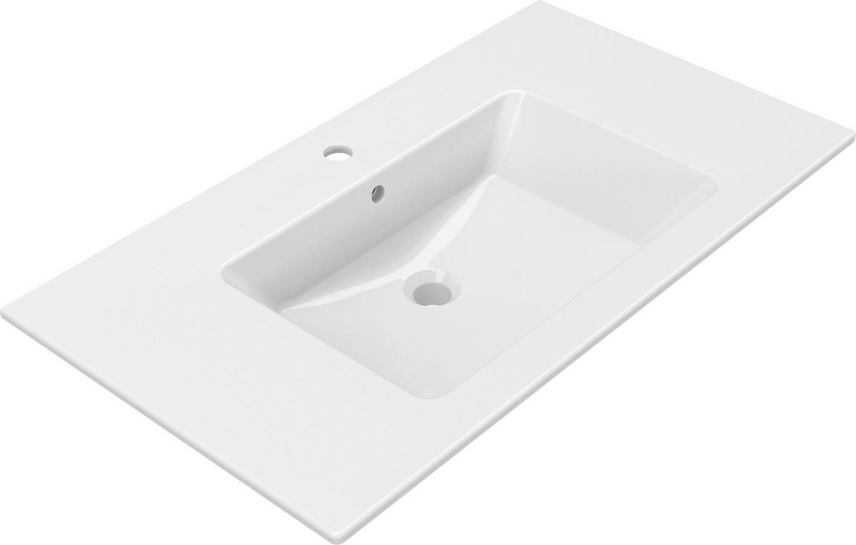 BADEZIMMER 3-teilig  in  - Weiß Hochglanz/Anthrazit, MODERN, Keramik/Holzwerkstoff (91/126/51cm) - MID.YOU