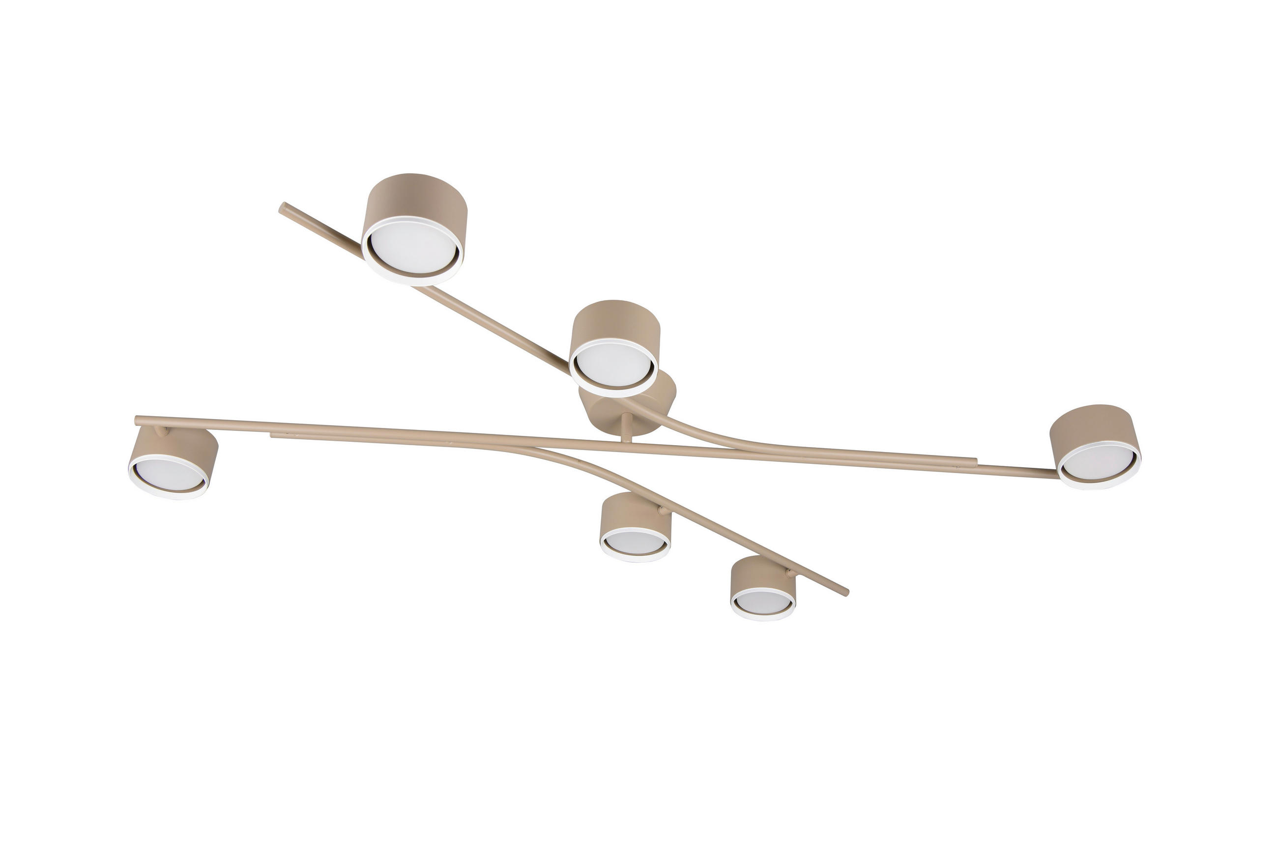 Trio Leuchten Deckenleuchte Coda Weiß, Beige 75.5x11x113.5 cm