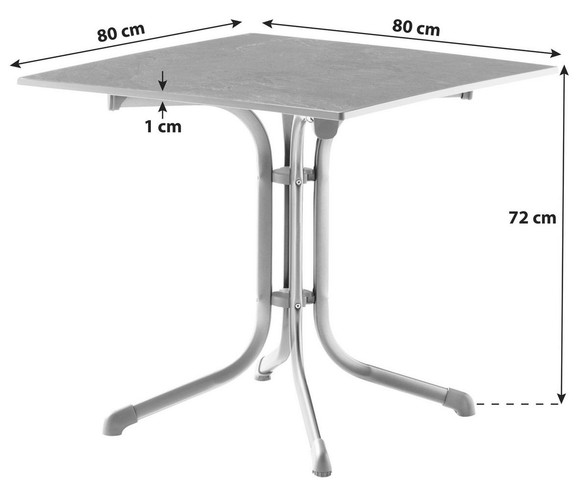 GARTENTISCH Holzwerkstoff Anthrazit, Grau quadratisch  - Anthrazit/Grau, MODERN, Holzwerkstoff/Metall (80/80/73cm) - Sieger
