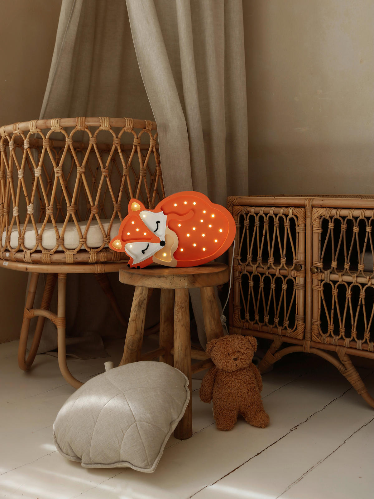 KINDERWANDLEUCHTE 34/5.5/20 cm   - Dunkelorange, Natur, Holz (34/5.5/20cm)