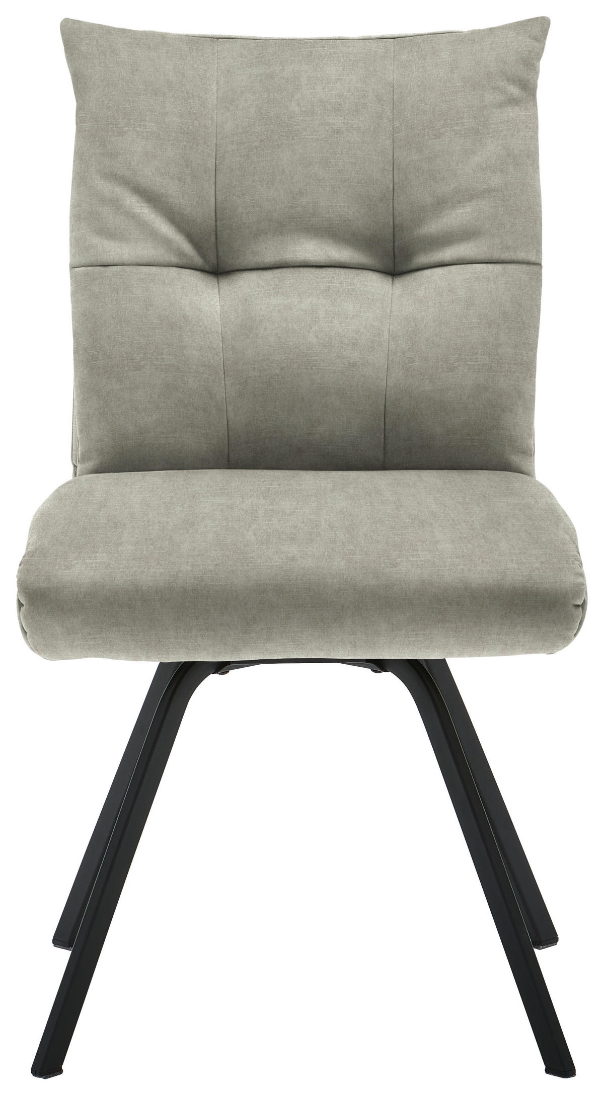 STUHL  in Velours Textil  - Hellgrau/Schwarz, Design, Textil/Metall (50/82/68cm) - Welnova