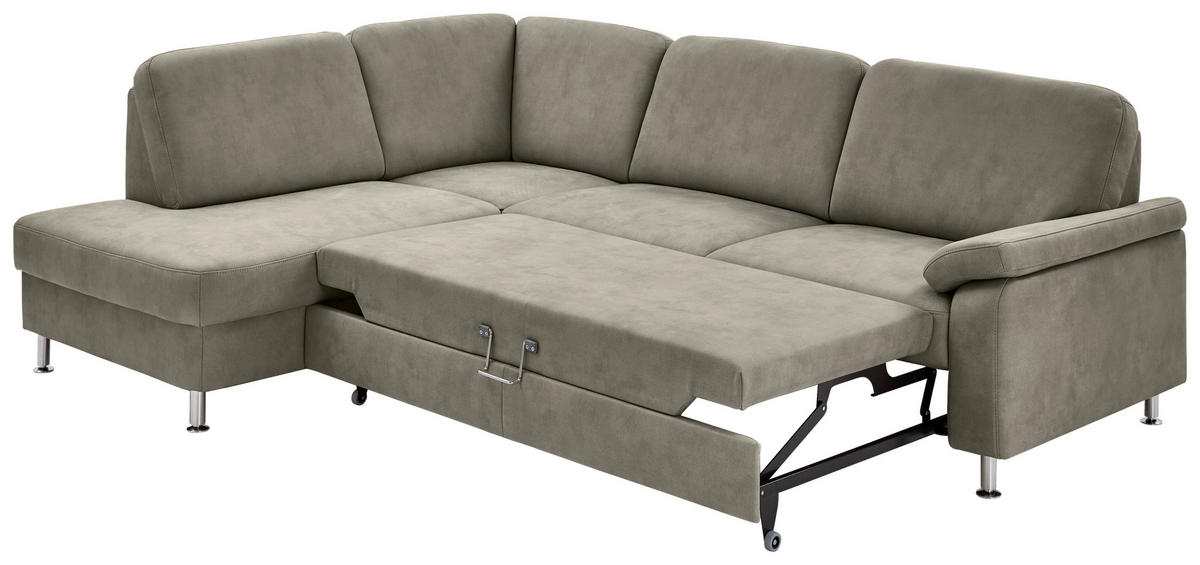 ECKSOFA in Mikrofaser Grau  - Grau, Design, Textil/Metall (202/266cm) - Beldomo System