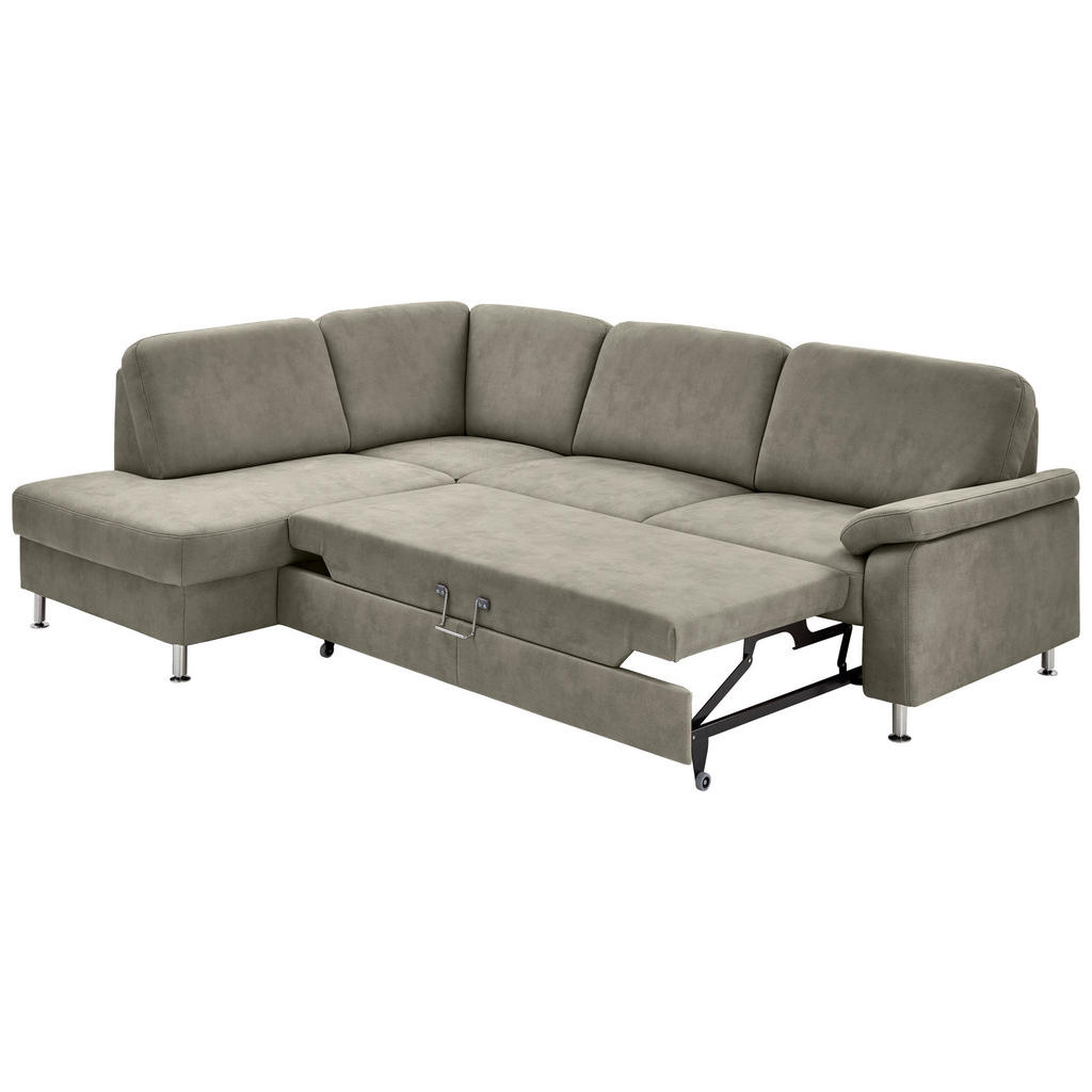 Thumbnail - Beldomo System Ecksofa Rostock, Grau, Textil, 4-Sitzer, Ottomane links, L-Form, 266x202 cm, Fußauswahl, Stoffauswahl, se...