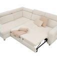 ECKSOFA inkl. Funktionen Weiß Samt  - Weiß, Natur, Holz/Textil (206/261cm) - Venda