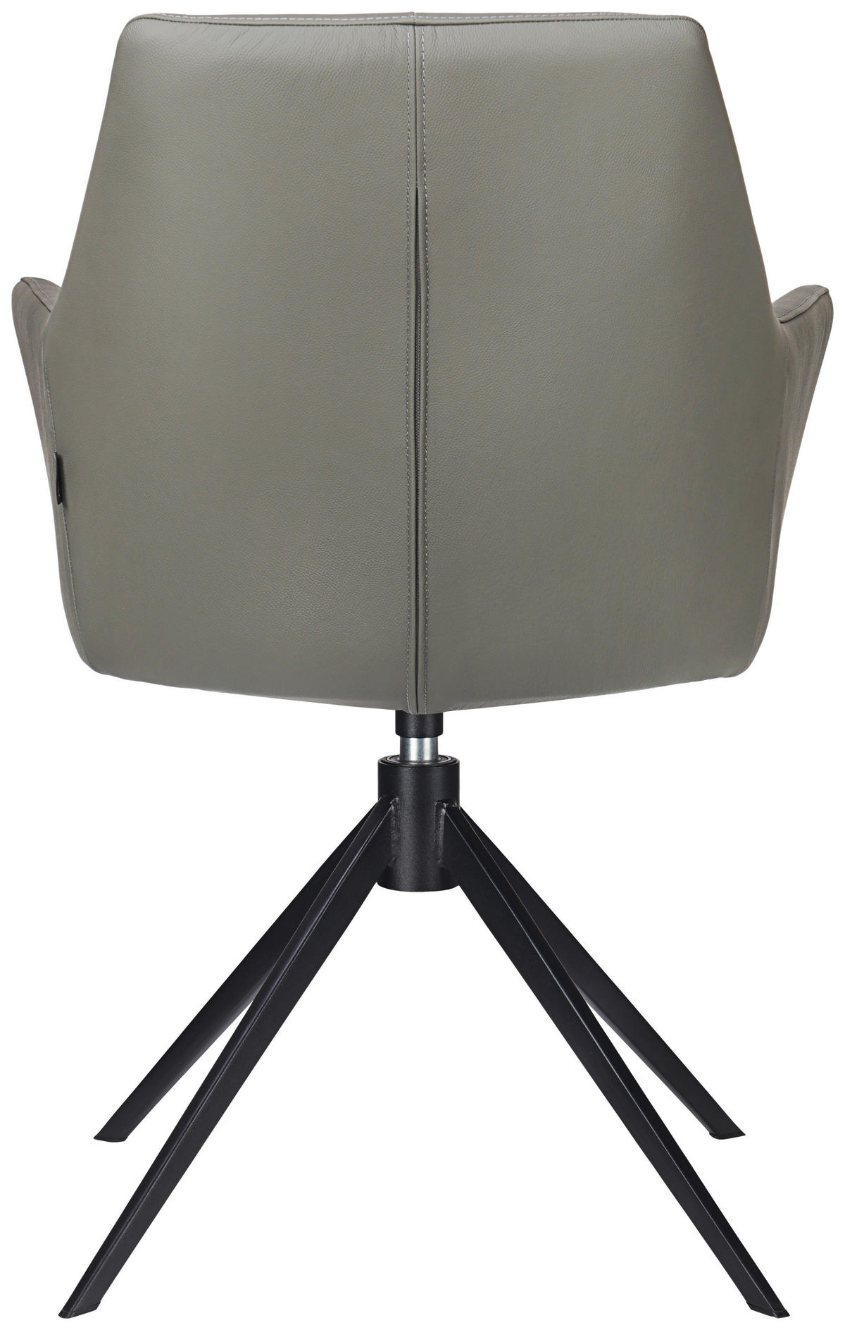 ARMLEHNSTUHL  in Eisen Echtleder pigmentiert  - Anthrazit/Schwarz, KONVENTIONELL, Leder/Metall (59,5/87,5/63cm) - Novel