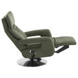 RELAXSESSEL in Leder Grün  - Edelstahlfarben/Grün, Design, Leder/Metall (78/112/85cm) - Cantus