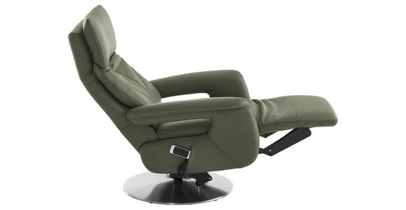 RELAXSESSEL in Leder Grün - Edelstahlfarben/Grün, Design, Leder/Metall (78/112/85cm) - Cantus