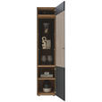 VITRINE  in vollmassiv Kerneiche Anthrazit, Eichefarben - Eichefarben/Anthrazit, Natur, Glas/Holz (43/205/44cm) - Valnatura