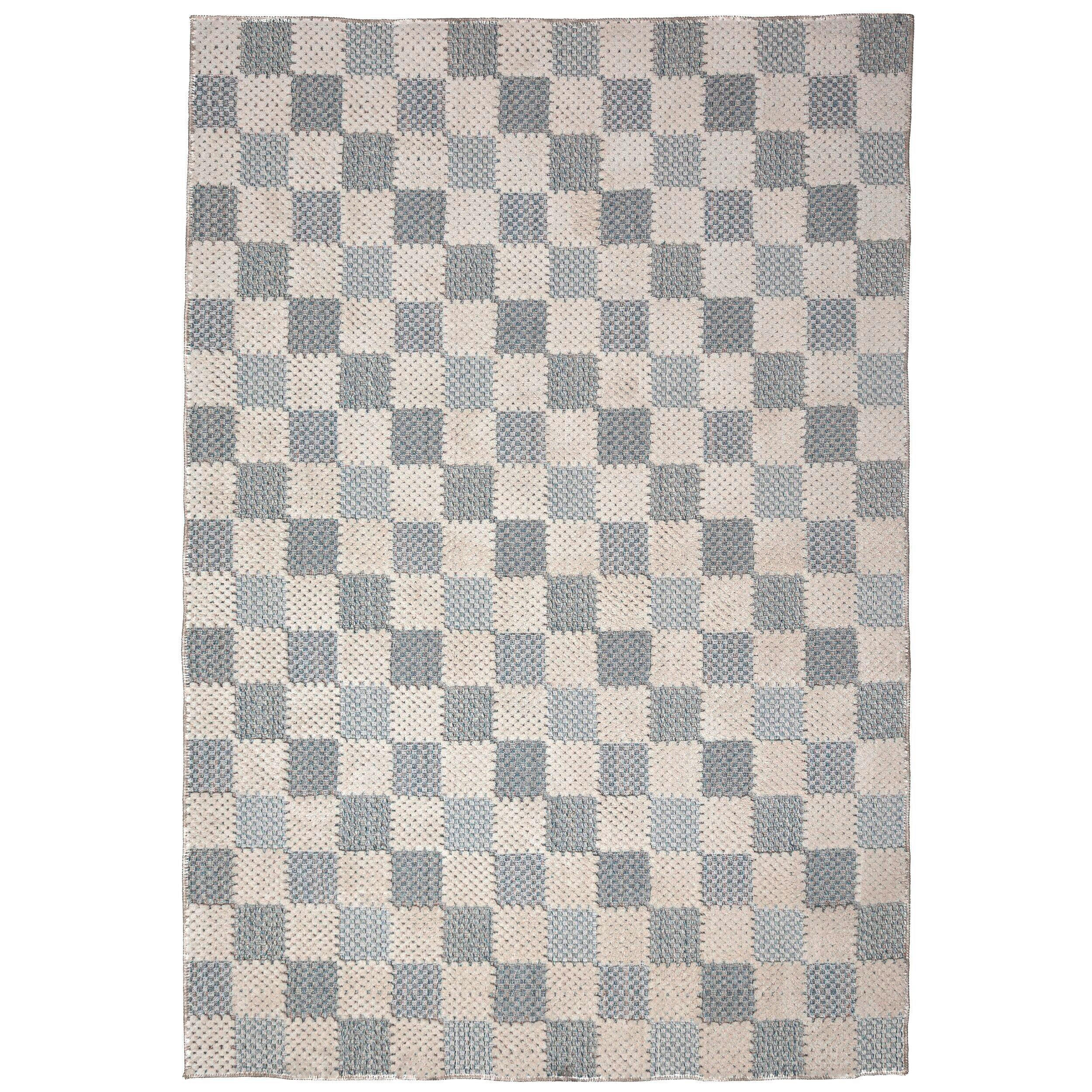 FLACHWEBETEPPICH  Wohnzimmer 155/230 cm Muted Checkerboard Blau rechteckig  - Blau, Basics, Kunststoff/Textil (155/230cm) - Flair Rugs