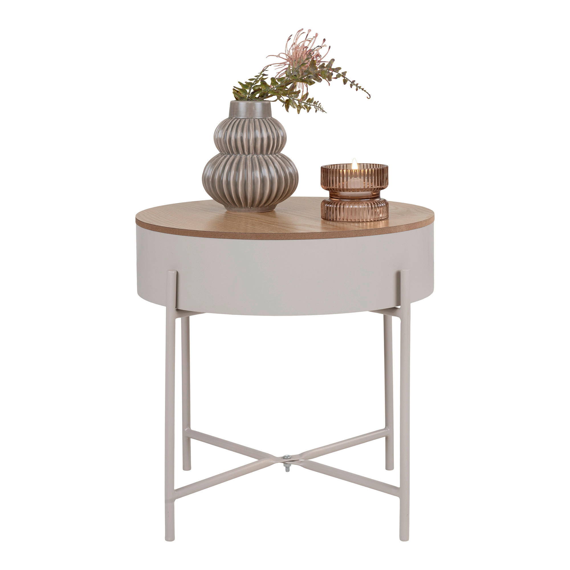 BEISTELLTISCH Beige  - Beige, Design, Kunststoff/Metall (40/40/40cm)