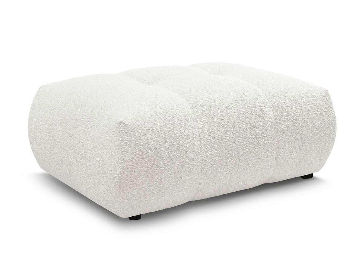 HOCKER FUJI  Bouclé Weiß  - Schwarz/Weiß, MODERN, Kunststoff/Textil (112/44/80cm)