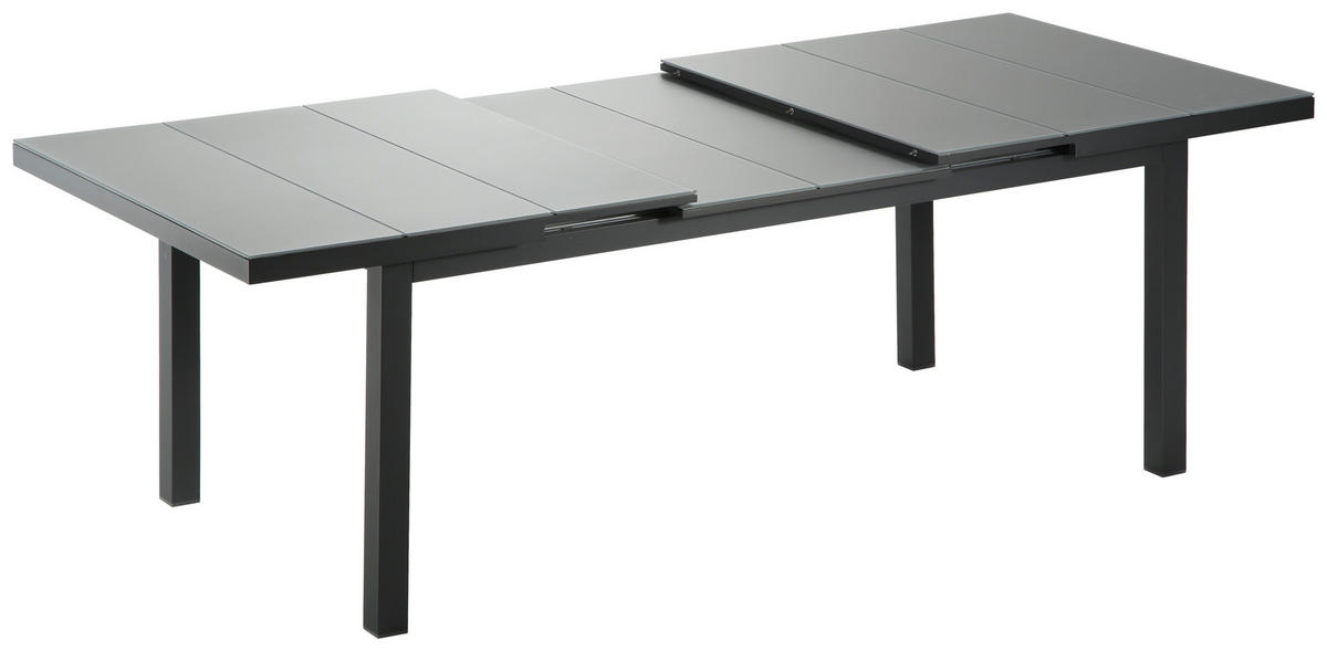 GARTENTISCH 180/100/76 cm Metall rechteckig  - Anthrazit/Grau, Design, Glas/Metall (180/100/76cm)