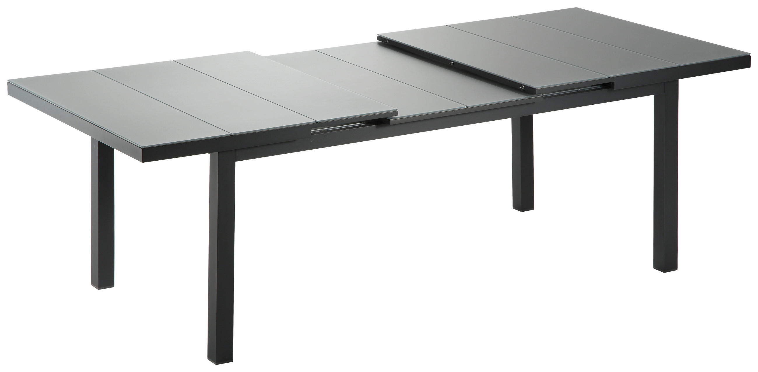 Thumbnail - Gartentisch, Anthrazit, Grau, Metall, rechteckig, eckig, 100x76x180 cm, ausziehbar, wetterbeständig, wetterfest, platzsp...