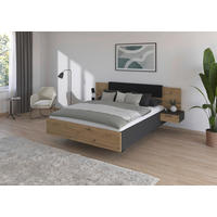 BETTANLAGE 160/200 cm  in Grau, Eiche Artisan  - Eiche Artisan/Grau, MODERN, Holzwerkstoff (160/200cm) - Rauch Möbel