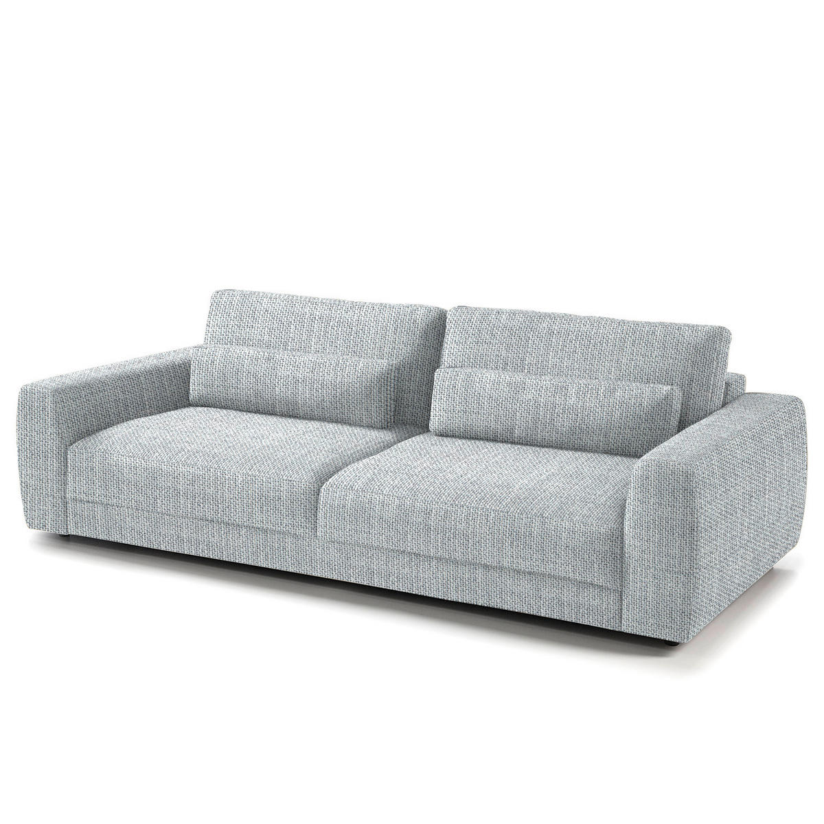 3-SITZER-SOFA in Webstoff Hellgrau  - Hellgrau/Schwarz, Design, Kunststoff/Textil (250/80/117cm) - home24