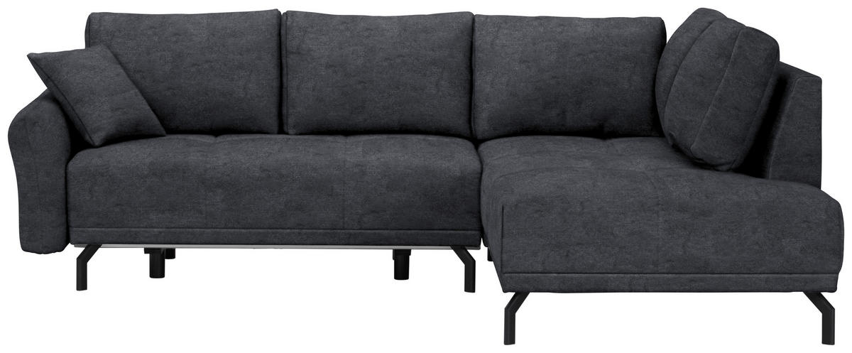 ECKSOFA in Webstoff Anthrazit  250/191 cm  - Anthrazit/Schwarz, Design, Textil/Metall (250/191cm) - Carryhome