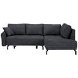 ECKSOFA in Webstoff Anthrazit  - Anthrazit/Schwarz, Design, Textil/Metall (250/191cm) - Carryhome