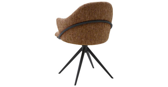 ARMLEHNSTUHL  in beflockt  - Rostfarben/Anthrazit, Design, Textil/Metall (57/84/44,5cm) - Belluti