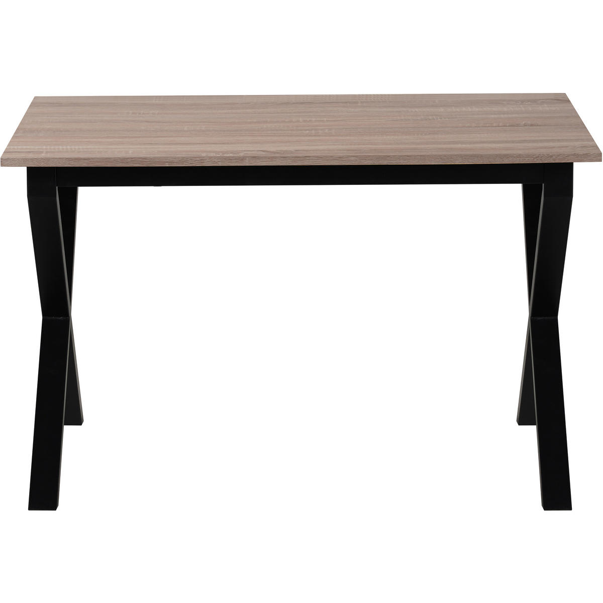 ESSTISCH 120/80/76 cm Nachbildung  Metall, Holzwerkstoff gastro- und objekttauglich rechteckig Eichefarben  - Eichefarben/Schwarz, MODERN, Holzwerkstoff/Metall (120/80/76cm) - MID.YOU