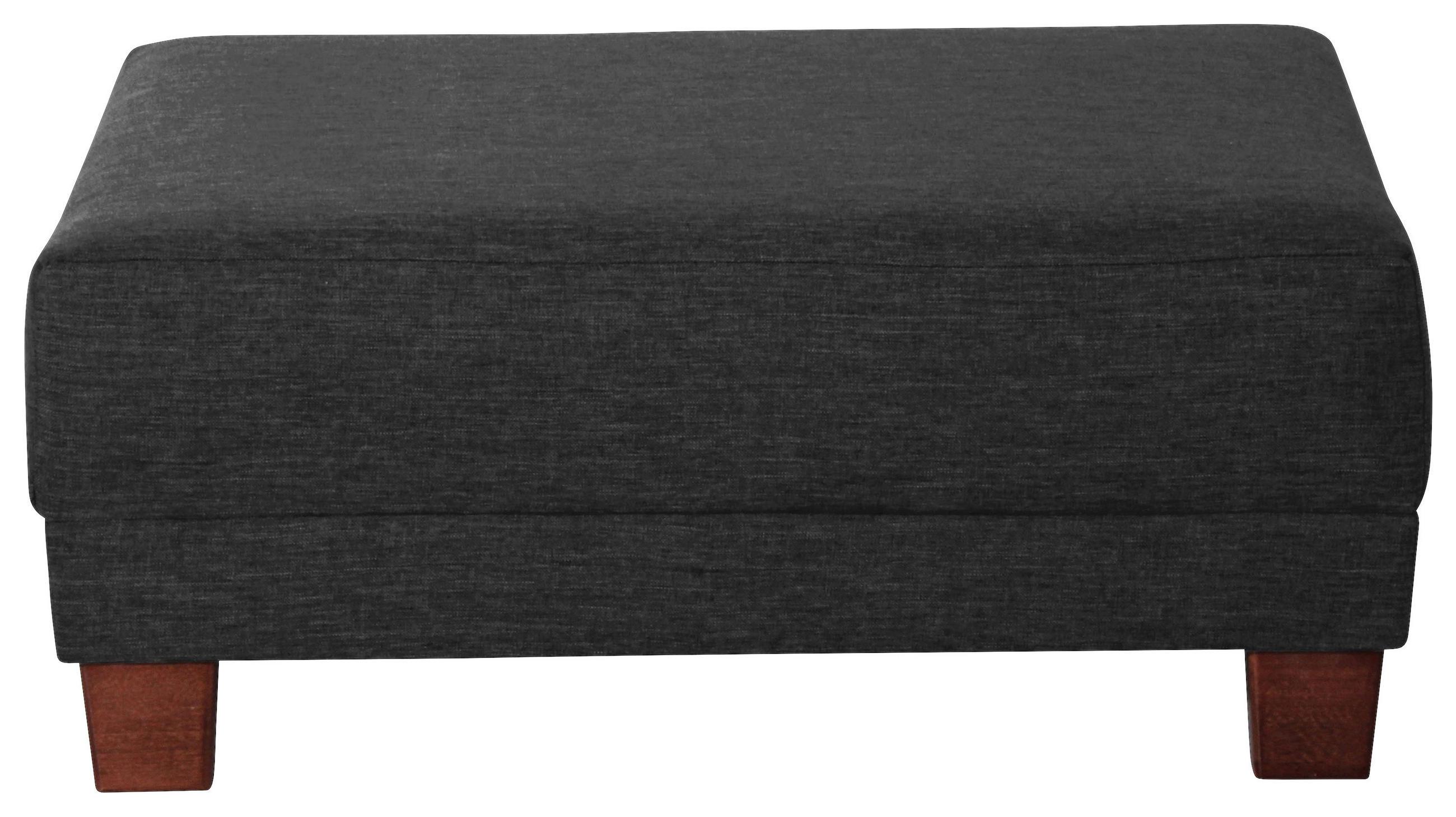 HOCKER Textil Schwarz  - Buchefarben/Nussbaumfarben, Modern, Holz/Holzwerkstoff (90/42/60cm) - Max Winzer