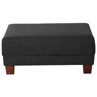 HOCKER Textil Schwarz  - Buchefarben/Nussbaumfarben, Modern, Holz/Holzwerkstoff (90/42/60cm) - Max Winzer