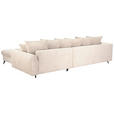 ECKSOFA Naturfarben Cord Rückenkissen, Armlehnenkissen, Rücken echt  - Schwarz/Naturfarben, KONVENTIONELL, Textil/Metall (332/231cm) - Carryhome