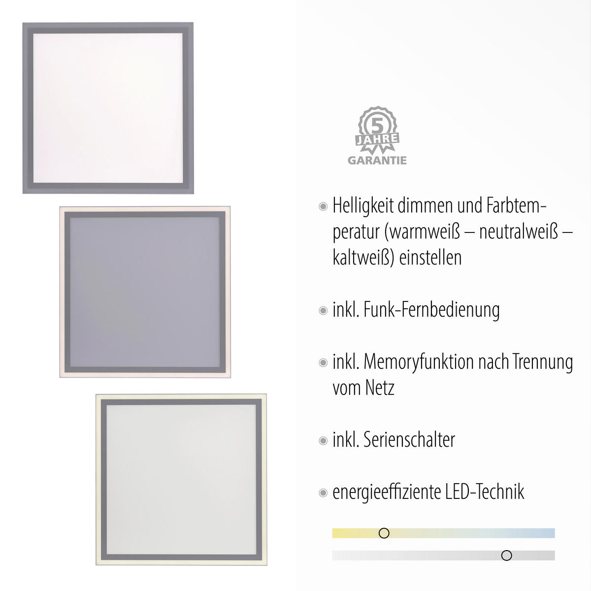 LED-DECKENLEUCHTE 46,4/46,4/6,2 cm   - Weiß, Basics, Kunststoff/Metall (46,4/46,4/6,2cm)