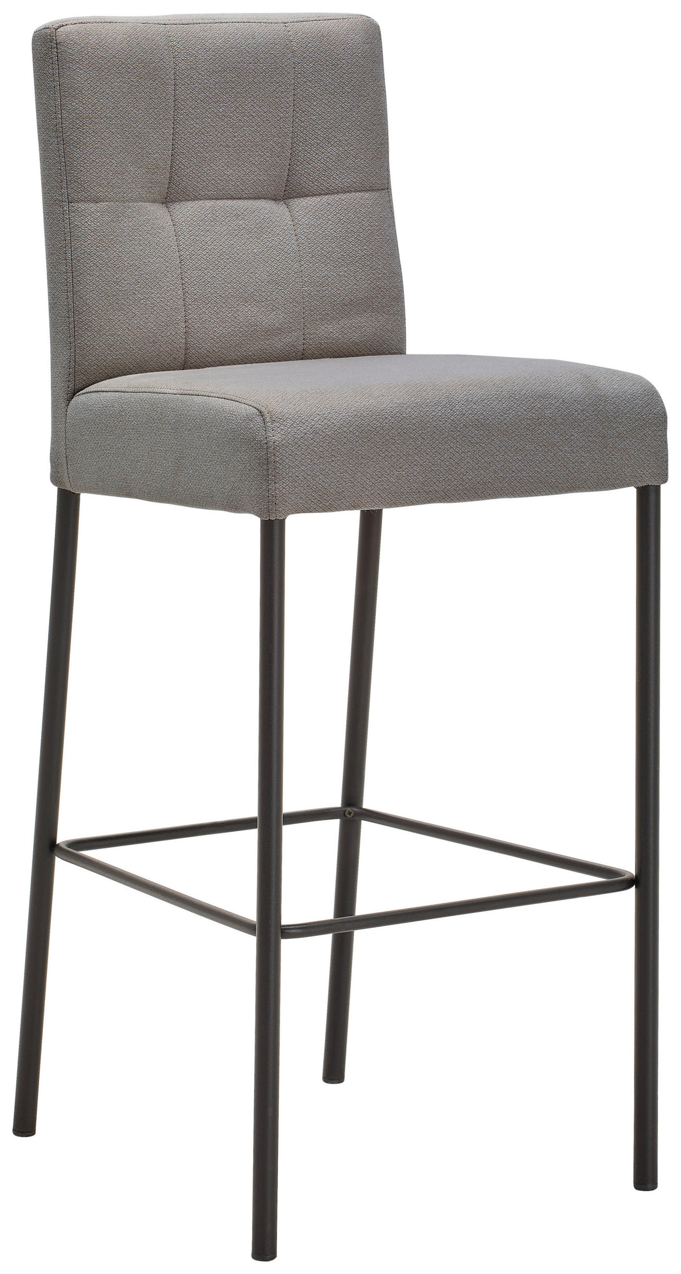 BARHOCKER Webstoff Schwarz, Hellgrau Eisen Stoffauswahl  - Hellgrau/Schwarz, Design, Textil/Metall (42/102/50cm) - home24