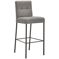 BARHOCKER Webstoff Schwarz, Hellgrau Eisen Stoffauswahl  - Hellgrau/Schwarz, Design, Textil/Metall (42/102/50cm) - home24