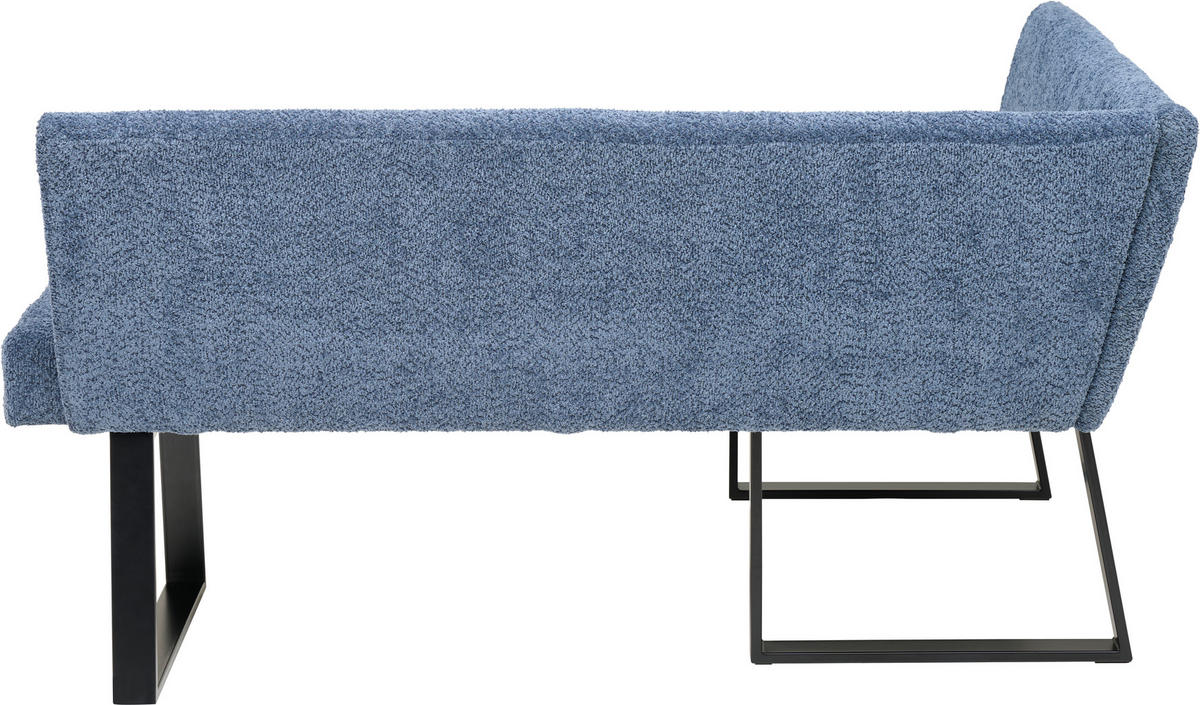 ECKBANK 130/160 cm Webstoff, Bouclé Dunkelblau   - Schwarz/Dunkelblau, KONVENTIONELL, Textil/Metall (130/160cm) - MID.YOU