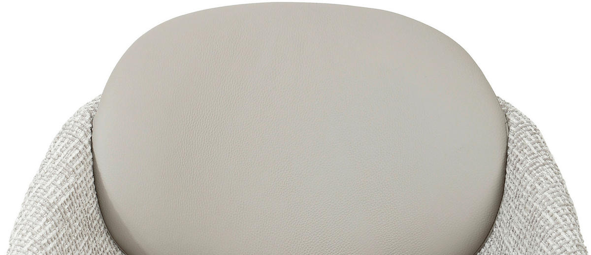 ARMLEHNSTUHL  in Eisen Leinenoptik Echtleder pigmentiert  - Beige/Schwarz, Design, Leder/Textil (60/80,5/62cm) - Novel