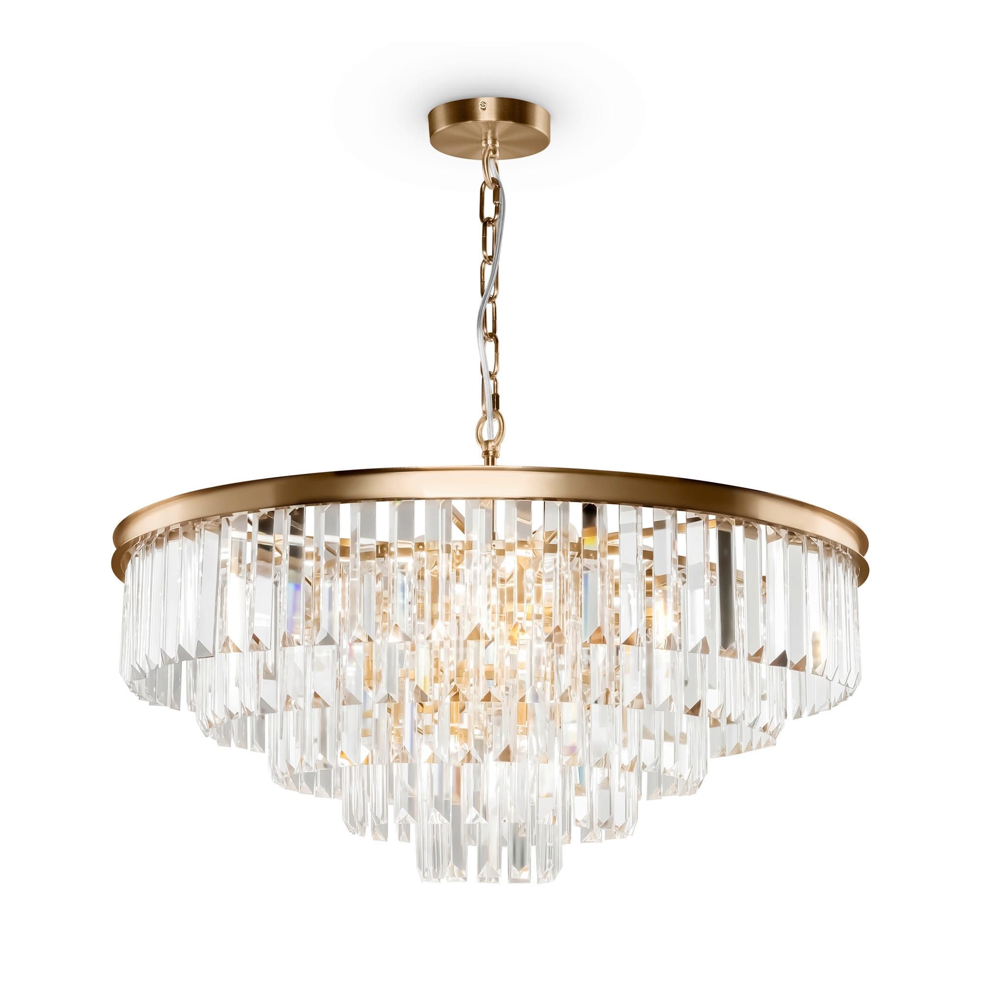 KRONLEUCHTER 70/70/45 cm    - Messingfarben, Trend, Glas/Metall (70/70/45cm) - MAYTONI