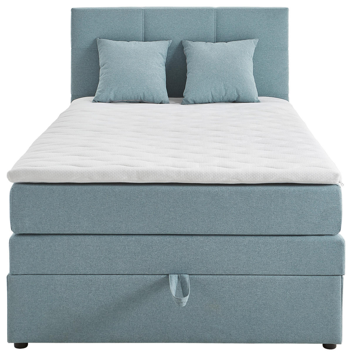 BOXSPRINGBETT 90/200 cm,  in Hellblau  - Schwarz/Hellblau, Design, Kunststoff/Textil (90/200cm) - Welnova