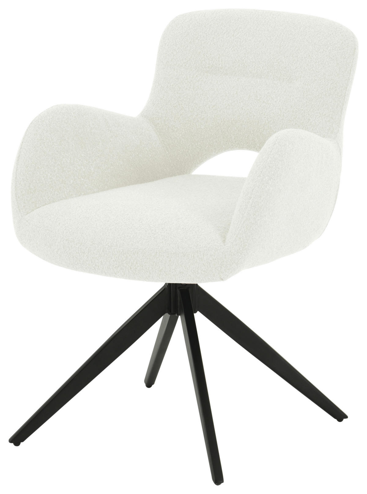 ARMLEHNSTUHL  in Eisen Bouclé  - Schwarz/Weiß, LIFESTYLE, Holz/Textil (63/83/61cm) - MID.YOU