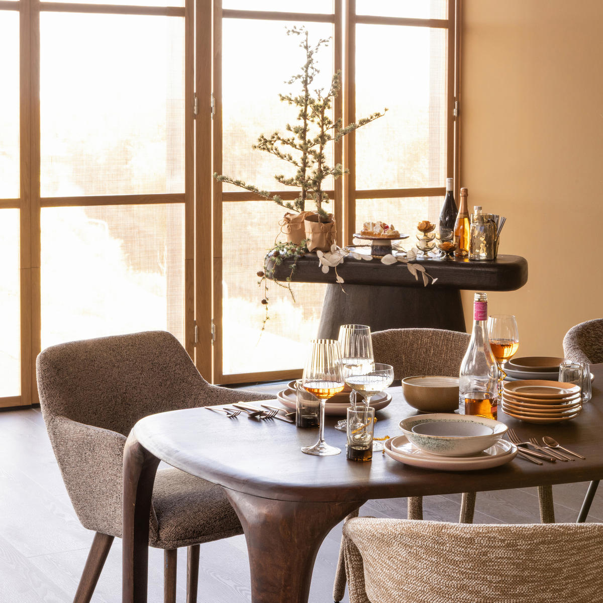 ESSTISCH in Holz 230/95/76 cm   - Dunkelbraun, MODERN, Holz (230/95/76cm) - Livetastic