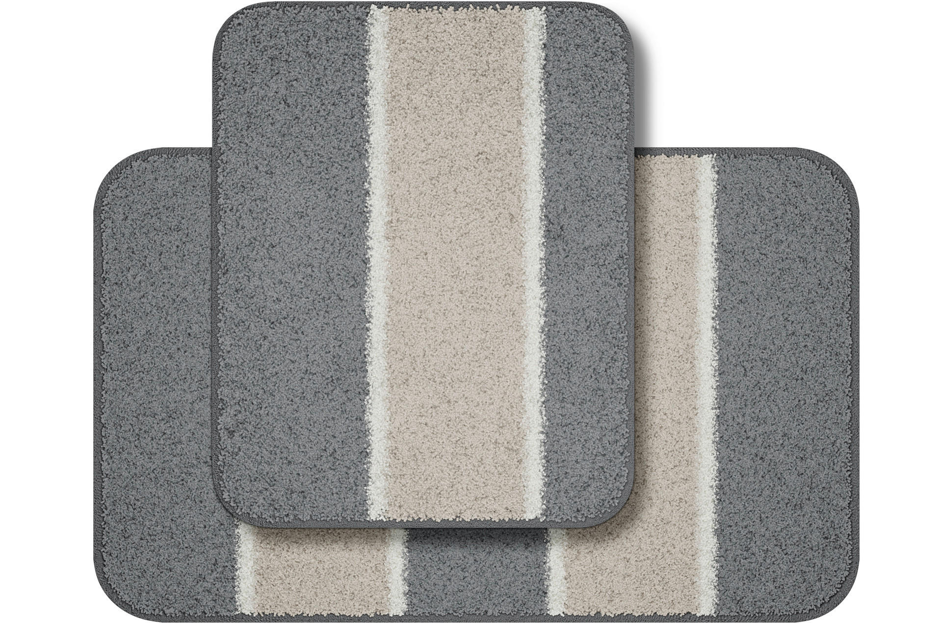 BADEMATTENSET Anthrazit 50x80/40x50 cm  - Anthrazit, Basics, Kunststoff/Textil (50x80/40x50cm) - Grund