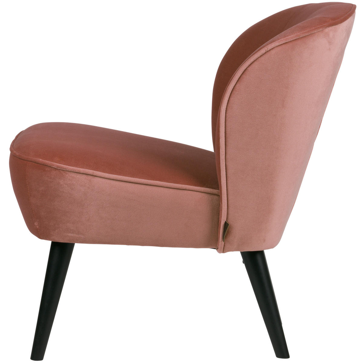 SESSEL in Samt Rosa  - Schwarz/Rosa, Design, Holz/Textil (59/71/70cm) - Livetastic