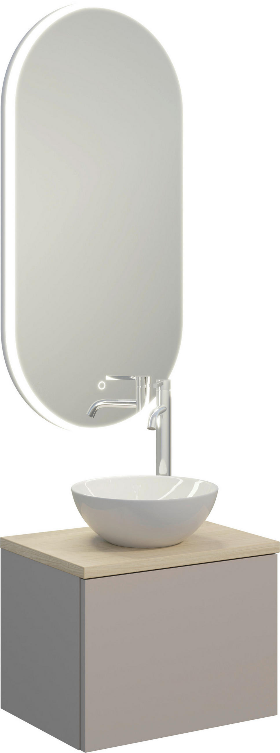 BADEZIMMER 3-teilig  in 50,3 cm  - Eichefarben/Beigebraun, MODERN, Keramik/Holzwerkstoff (50,3cm) - Celina Home
