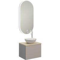BADEZIMMER 3-teilig  in 50,3 cm  - Eichefarben/Beigebraun, MODERN, Keramik/Holzwerkstoff (50,3cm) - Celina Home