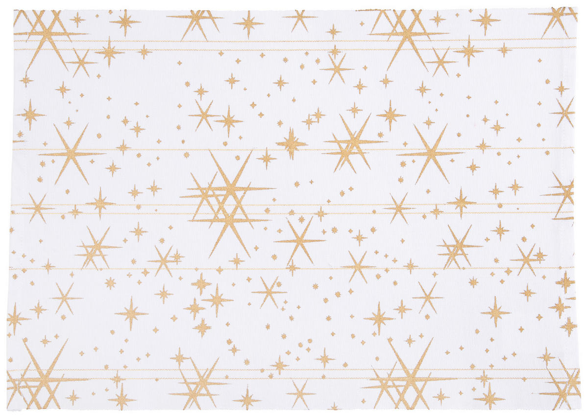 PRESTIERANIE, bavlna, 33/48 cm - biela/zlatá, Basics, textil (33/48cm) - X-Mas