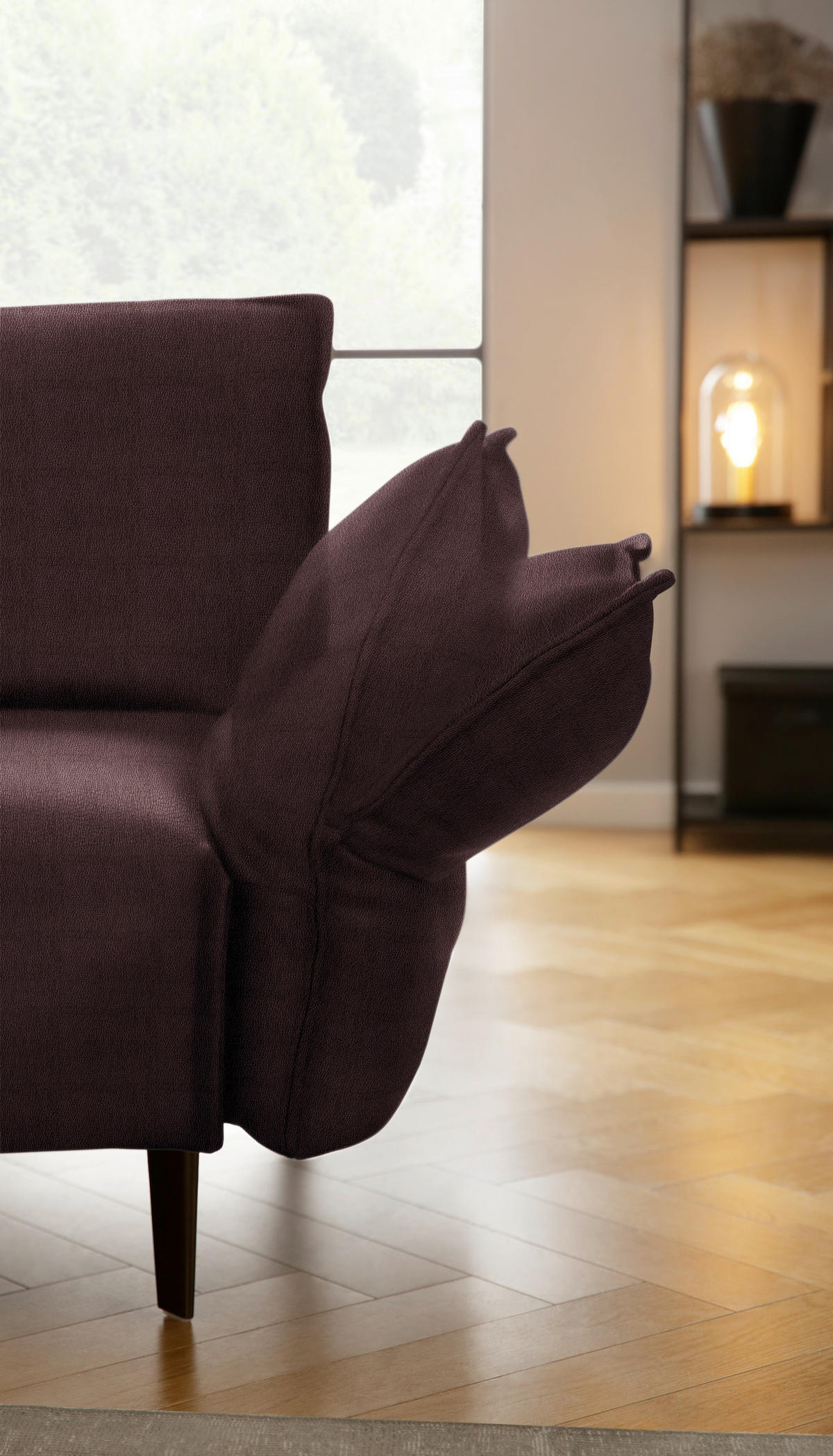 ECKSOFA in Echtleder Dunkelbraun  - Dunkelbraun/Schwarz, Design, Leder/Metall (272/340cm) - W.Schillig