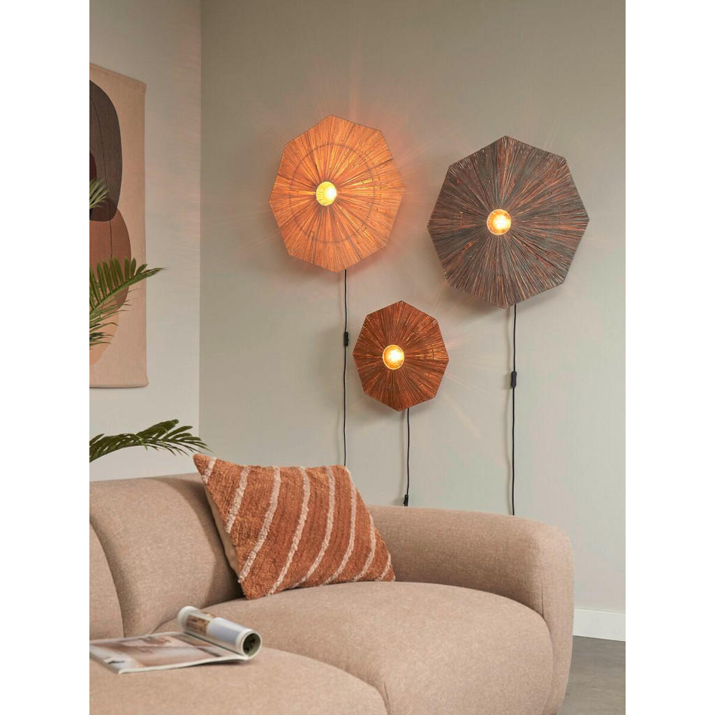 Thumbnail - Good & Mojo Wandleuchte, Braun, Naturmaterialien, achteckig,achteckig, 7 cm, mit Schalter, Lampen & Leuchten, Innenbeleu...